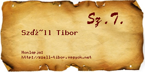 Széll Tibor névjegykártya